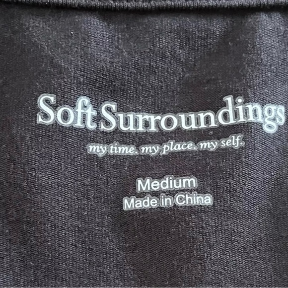 Soft Surroundings XS Maxi Dress Black Flutter Sleeve Lace Accent Drape Neck Goth - Picture 2 of 15